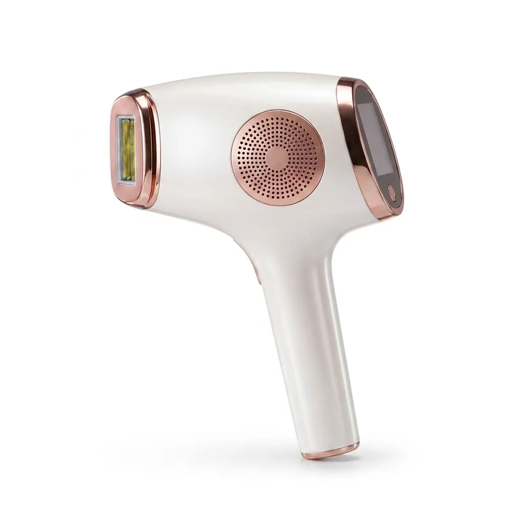 INNZA IPL handset side profile showing the rose-gold vent disc